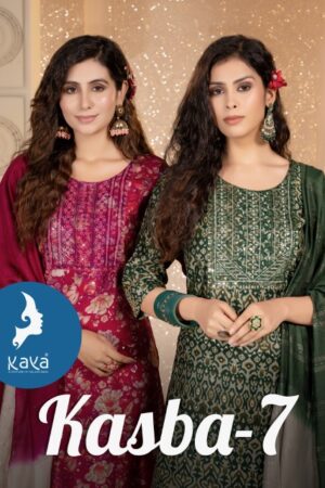 KAYA KURTI KASBA VOL 7 CHANDERI PRINT READYMADE KURTI SUPPLIER IN SURAT 1.jpg