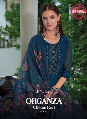 LILY LALI ORGANZA CHIKAN KARI VOL 3 READYMADE KURTI WHOLESALER IN SURAT 1.jpg