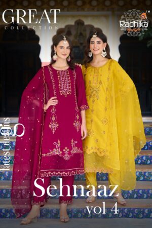 RADHIKA LIFESTYLE SEHNAAZ VOL 4 ROMAN SILK ORGANZA KURTI SUPPLIER IN SURAT 3.jpg