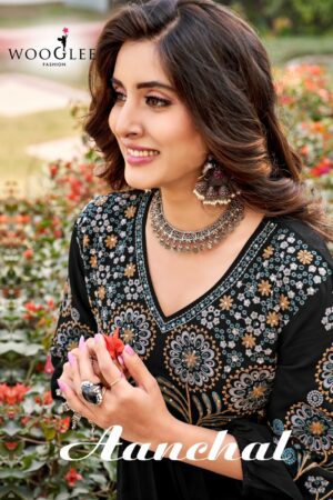 WOOGLEE AANCHAL RAYON EMBROIDERY KURTI CATALOGUE WHOLESALER IN SURAT 1.jpg