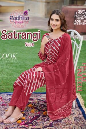RADHIKA LIFESTYLE SATRANGI VOL 6 CHANDERI PRINT READYMADE KURTI 9.jpg