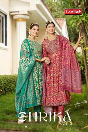 TANIKSH SHRIKA VOL 3 EMBROIDERY NYRA CUT KURTI SUPPLIER IN SURAT 7.jpg