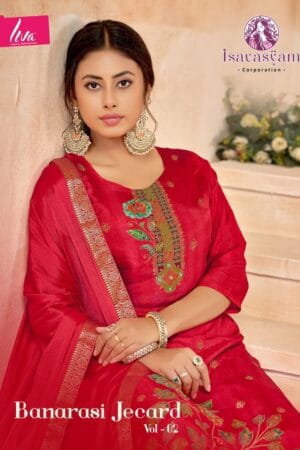 ISAVASYAM BANARASI JECARD VOL 2 READYMADE SUITS 1.jpg