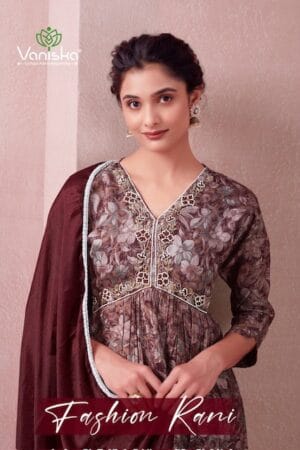 VANISKA FASHION RANI CHANDERI GOWN STYLE KURTI 1.jpg