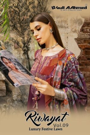 GULL AAHMED RIWAYAT VOL 9 COTTON KARACHI SUITS 7.jpg