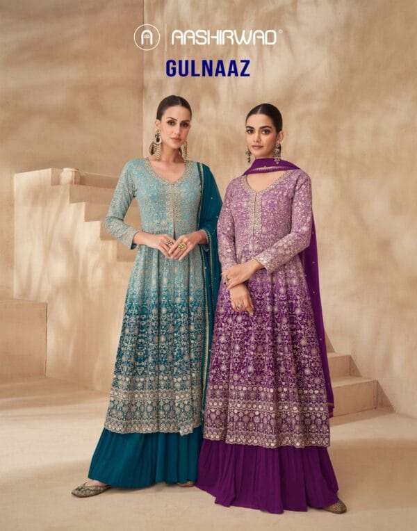 AASHIRWAD CREATION GULNAAZ AMAZING NEW DESIGNER REAL GEORGETTE SALWAR SUIT (2)