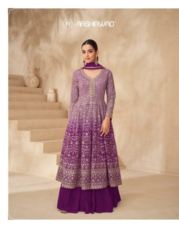 AASHIRWAD CREATION GULNAAZ AMAZING NEW DESIGNER REAL GEORGETTE SALWAR SUIT (6)