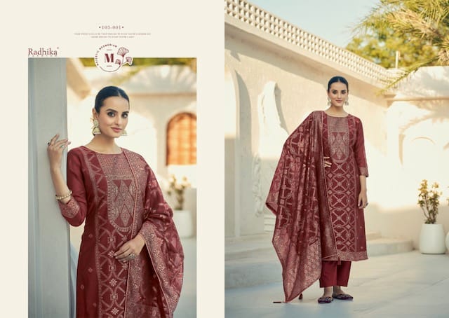 AZARA BANARASI ADHA VOL 2 COTTON JACQUARD SUITS 2.jpg