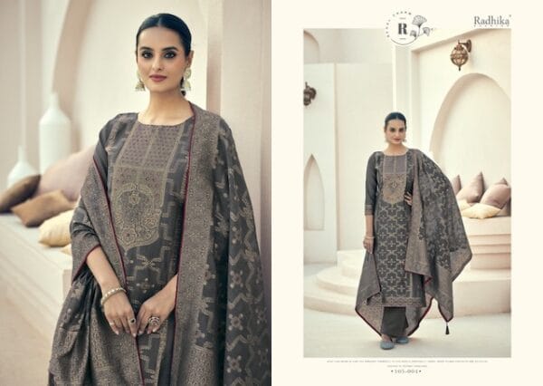 AZARA BANARASI ADHA VOL 2 COTTON JACQUARD SUITS 6.jpg