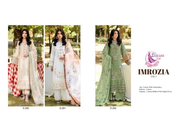 DINSAA SUIT IMROZIA VOL 1 COTTON EMBROIDERY SUITS 5.jpg