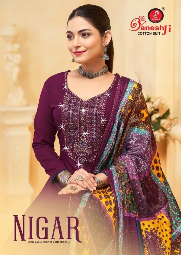 GANESH JI NIGAR VOL 1 RAYON EMBROIDERY SUITS 16.jpg