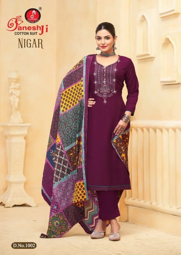 GANESH JI NIGAR VOL 1 RAYON EMBROIDERY SUITS 2.jpg