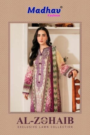 MADHAV FASHION AL ZOHAIB VOL 4 PURE LAWN SUITS 6.jpg
