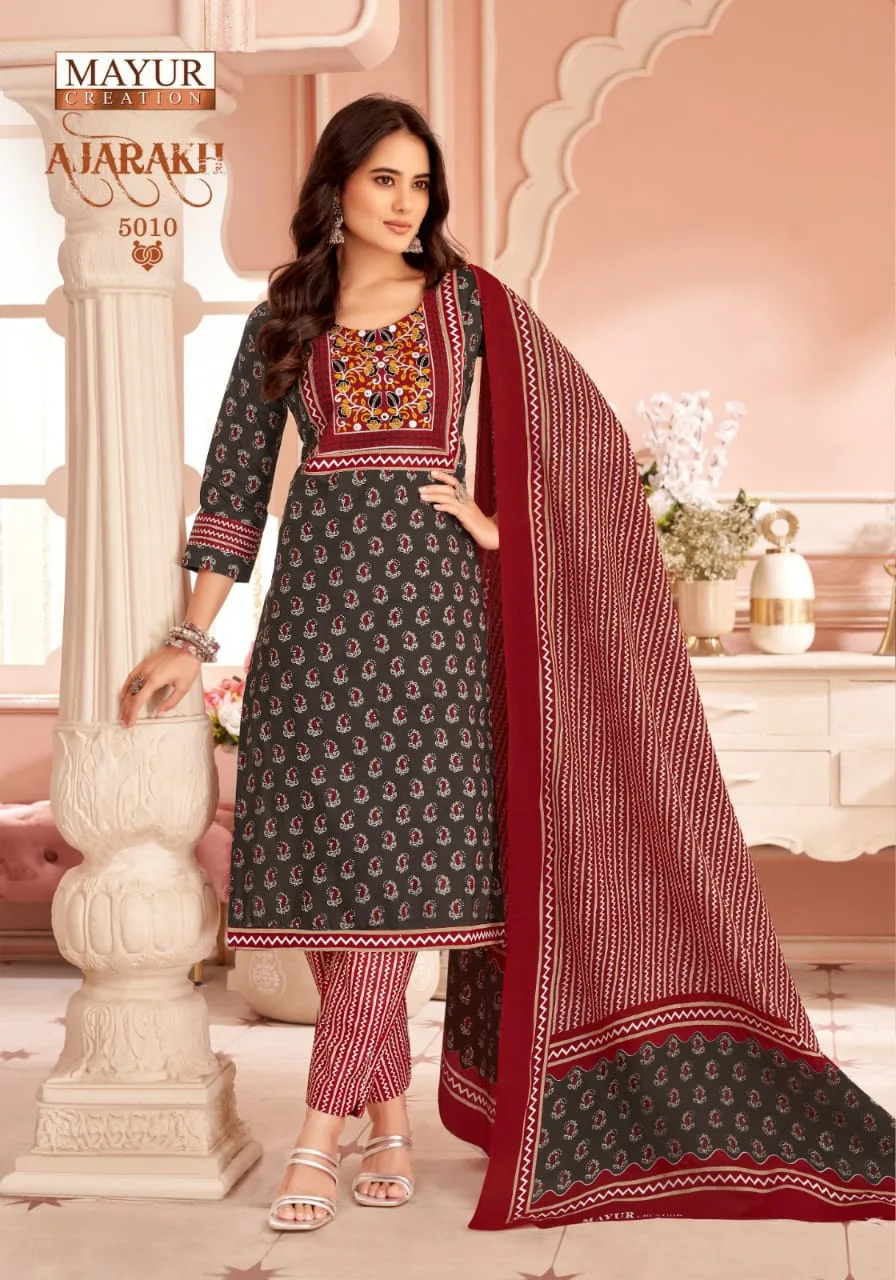 MAYUR CREATION AJARAKH VOL 5 READYMADE KURTIS CATALOGUE 11.jpg