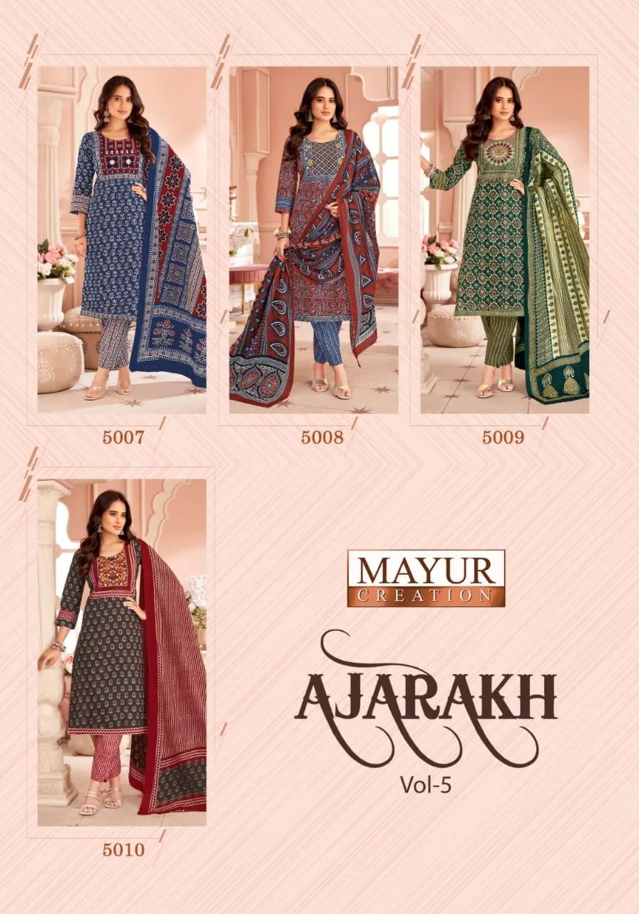 MAYUR CREATION AJARAKH VOL 5 READYMADE KURTIS CATALOGUE 13.jpg