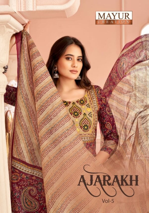 MAYUR CREATION AJARAKH VOL 5 READYMADE KURTIS CATALOGUE 14.jpg