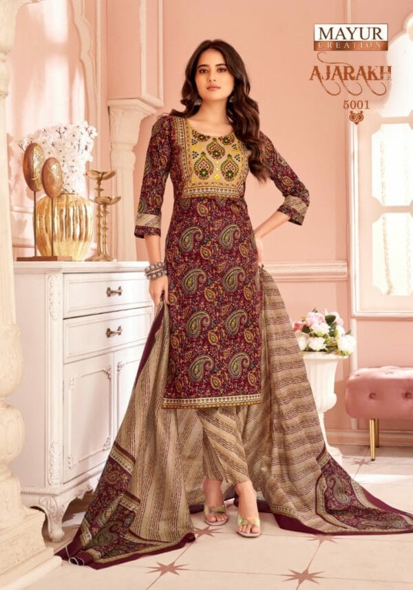 MAYUR CREATION AJARAKH VOL 5 READYMADE KURTIS CATALOGUE 15.jpg