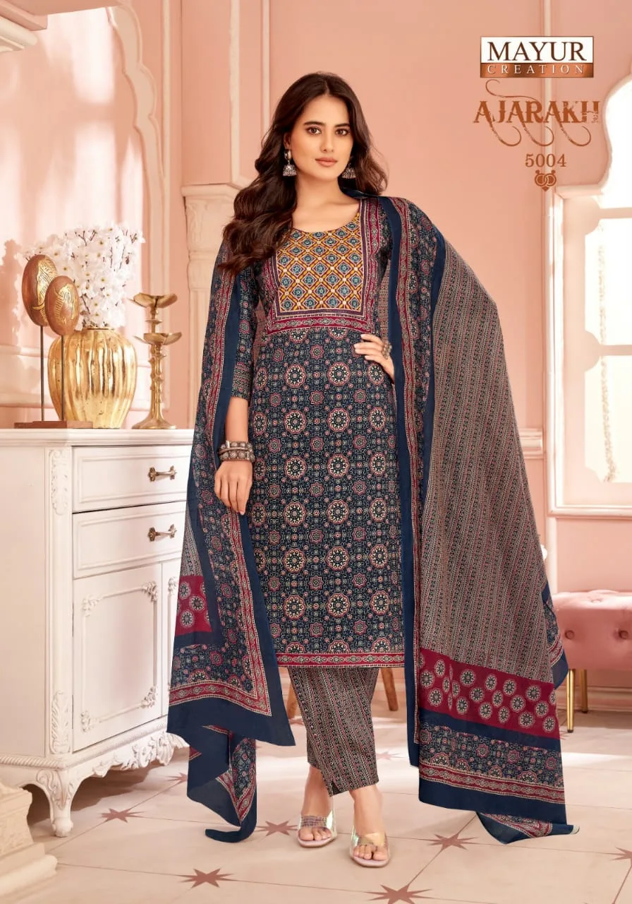 MAYUR CREATION AJARAKH VOL 5 READYMADE KURTIS CATALOGUE 3.jpg
