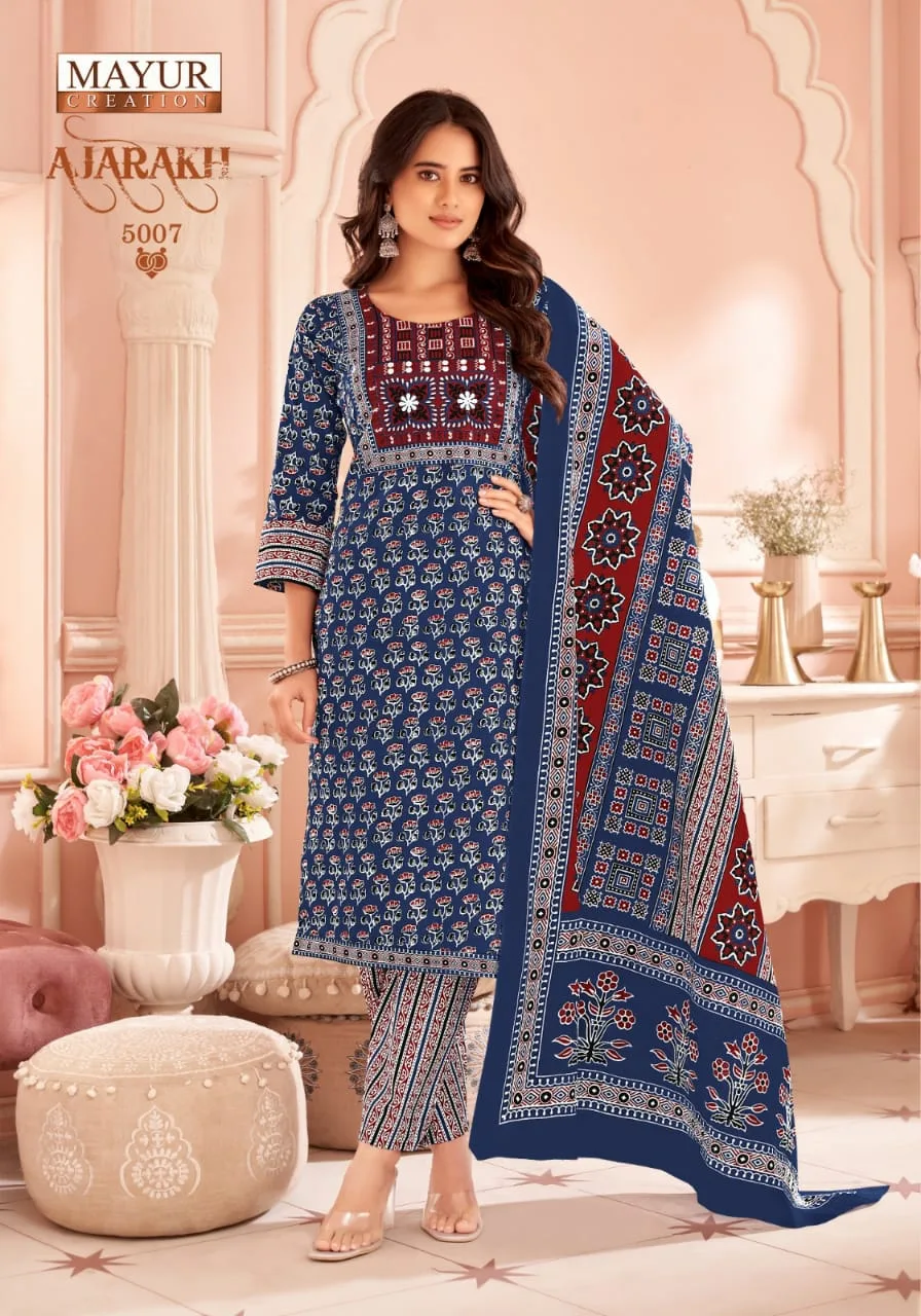 MAYUR CREATION AJARAKH VOL 5 READYMADE KURTIS CATALOGUE 7.jpg