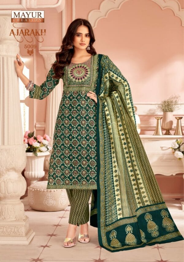 MAYUR CREATION AJARAKH VOL 5 READYMADE KURTIS CATALOGUE 9.jpg