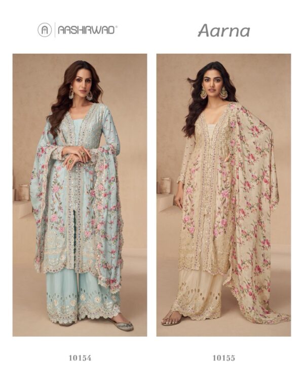 AASHIRWAD CREATION AARNA CHINNON SILK FANCY SUITS 3.jpg