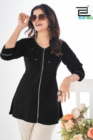 BLUE HILLS FLASH RAYON SHORT KURTI CATALOGUE 6.jpg