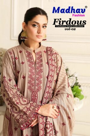 MADHAV FASHION FIRDOUS VOL 2 LAWN KARACHI SUITS 8.jpg