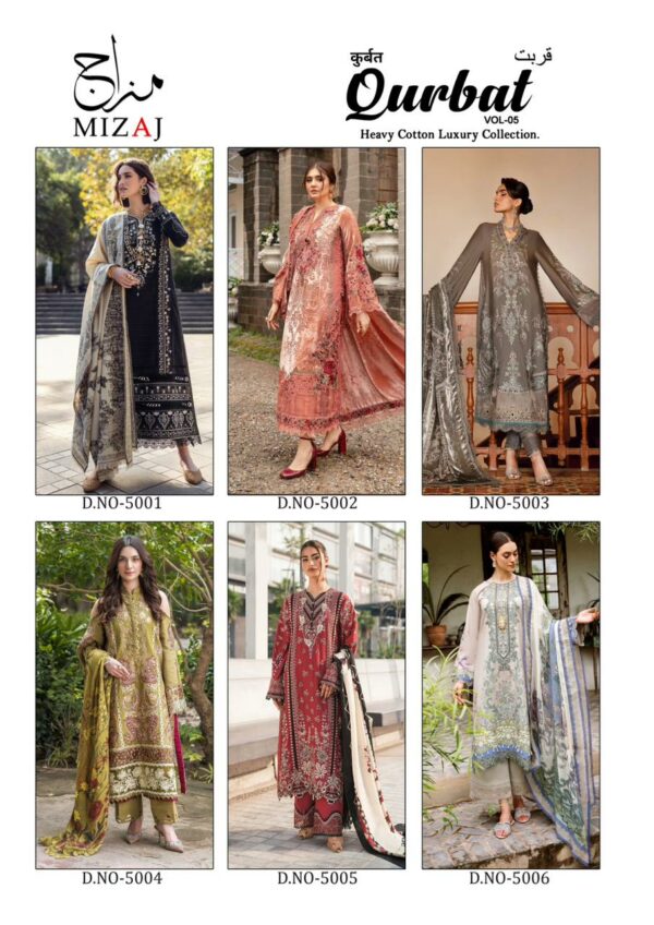MIZAJ QURBAT VOL 5 PURE COTTON LAWN SUITS CATALOG 6.jpg