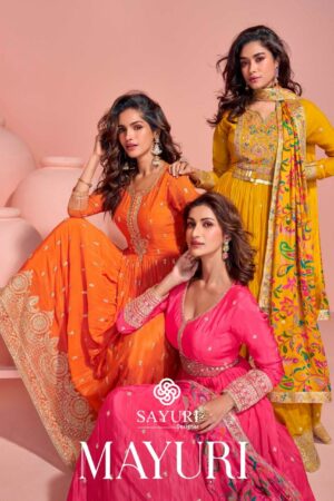 SAYURI DESIGNER MAYURI CHINON SILK FANCY SUITS 1.jpg
