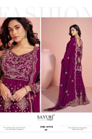 SAYURI DESIGNER VEERA REAL GEROGETTE FANCY SUITS 1.jpg