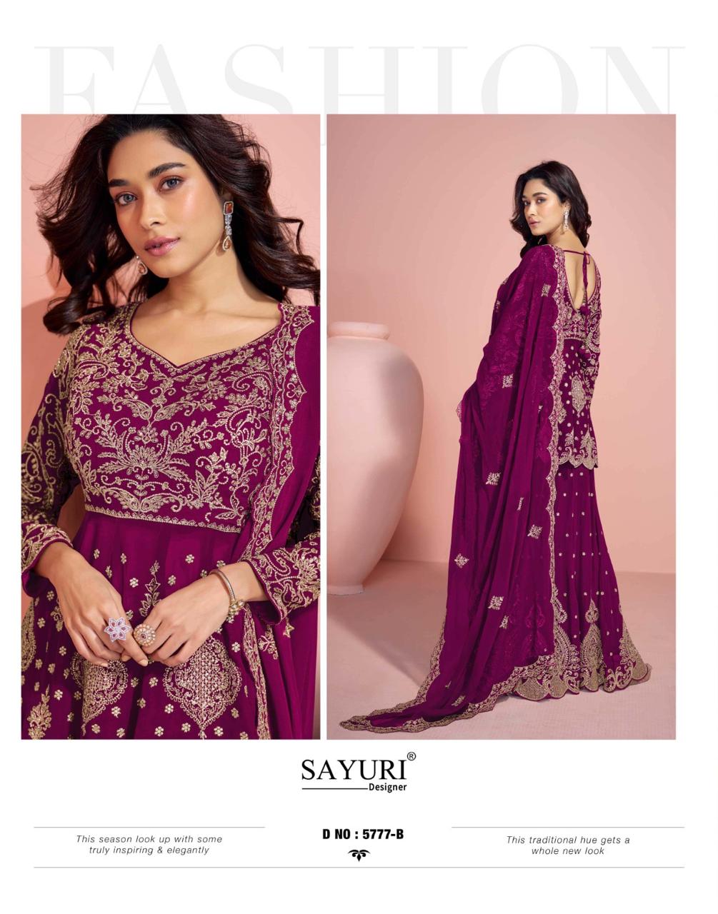 SAYURI DESIGNER VEERA REAL GEROGETTE FANCY SUITS 1.jpg