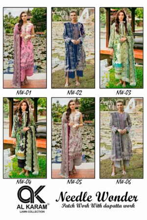 AL KARAM NEEDLE WONDER PURE LAWN SUITS CATALOG 8.jpg
