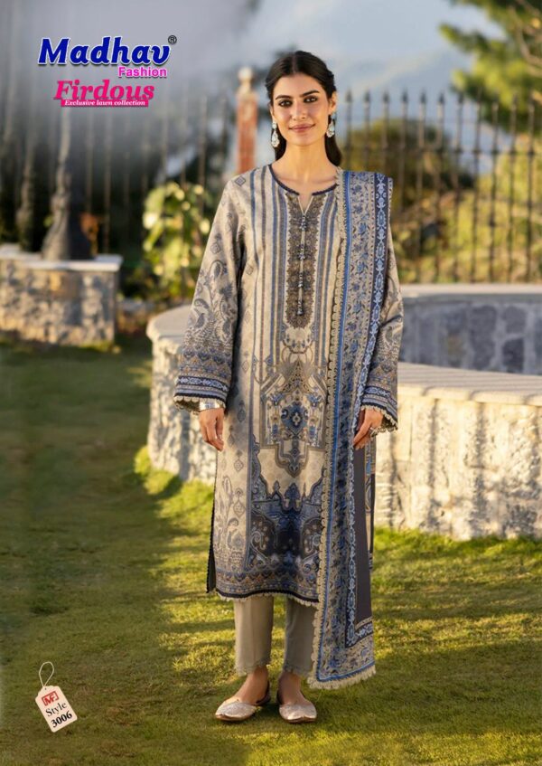 MADHAV FASHION FIRDOUS VOL 3 LAWN KARACHI SUITS 5.jpg