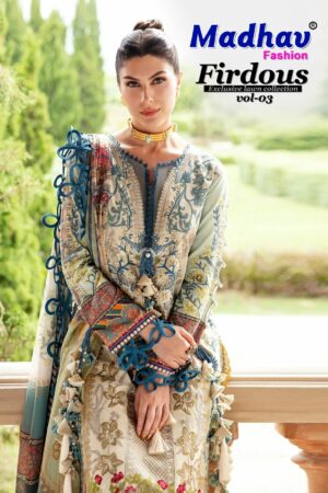 MADHAV FASHION FIRDOUS VOL 3 LAWN KARACHI SUITS 7.jpg