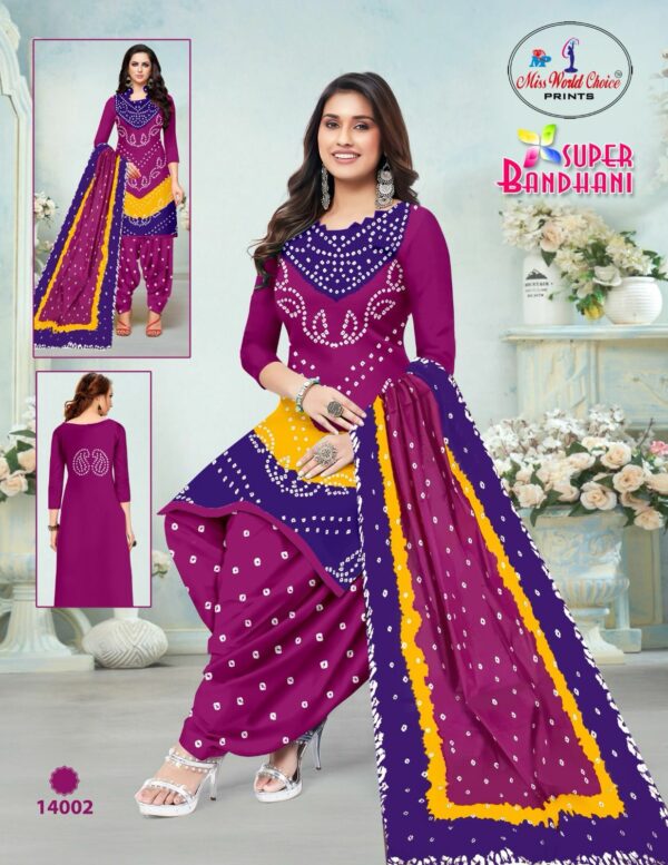 MISS WORLD BANDHANI VOL 14 COTTON PRINTED SUITS 1.jpg