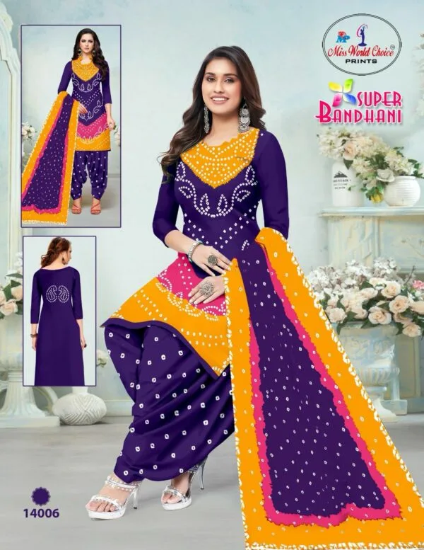 MISS WORLD BANDHANI VOL 14 COTTON PRINTED SUITS 12.jpg