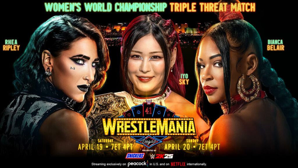 Women's World Champion IYO SKY vs. Bianca Belair vs. Rhea Ripley Rehmat Boutique 20250310 WM41 WomensTripThreat 16x9 Date 16d1397d5484f0425b54cd8b4ab53fd1.jpg