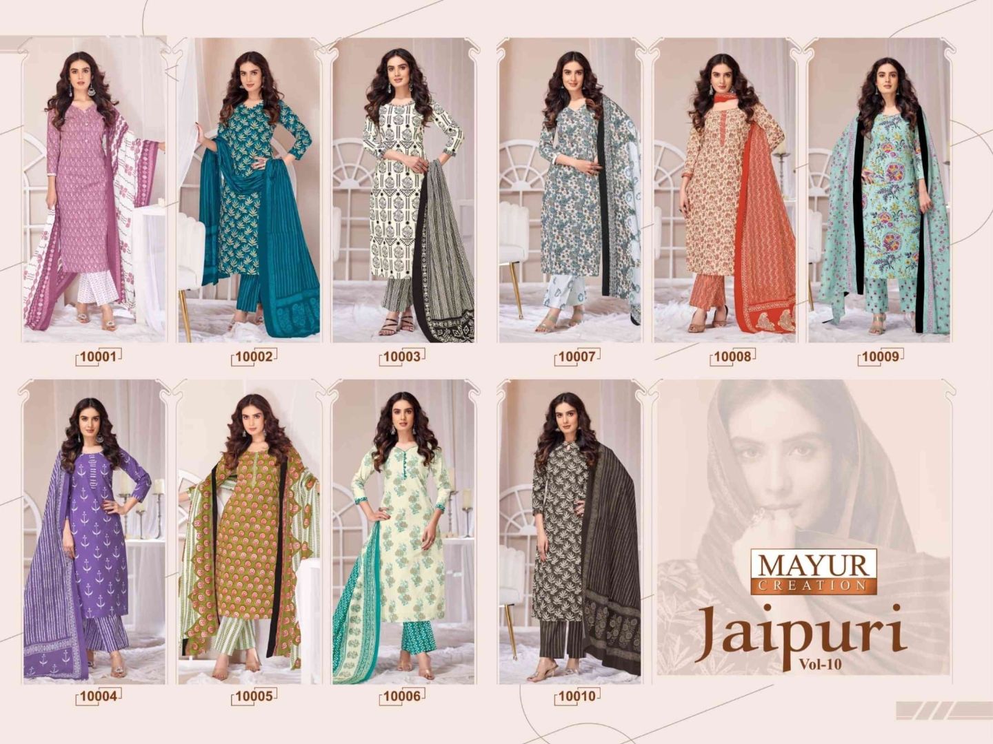 MAYUR CREATION JAIPURI VOL 10 COTTON PRINTED SUITS 1.jpg