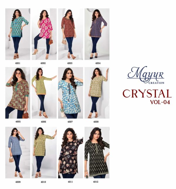 MAYUR CRYSTAL VOL 4 COTTON PRINTED SHORT KURTI 14.jpg