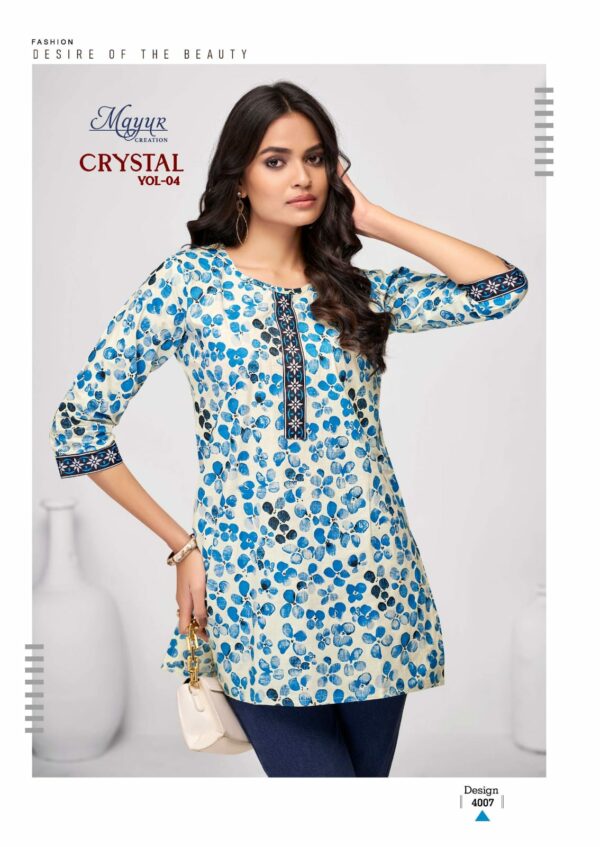 MAYUR CRYSTAL VOL 4 COTTON PRINTED SHORT KURTI 8.jpg