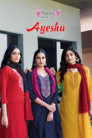 MYSTIC 9 AYESHA VOL 1 RAYON EMBROIDERY KURTI 1.jpg
