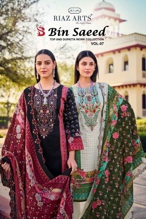 RIAZ ARTS BIN SAEED VOL 7 COTTON PRINTED SUITS 1.jpg