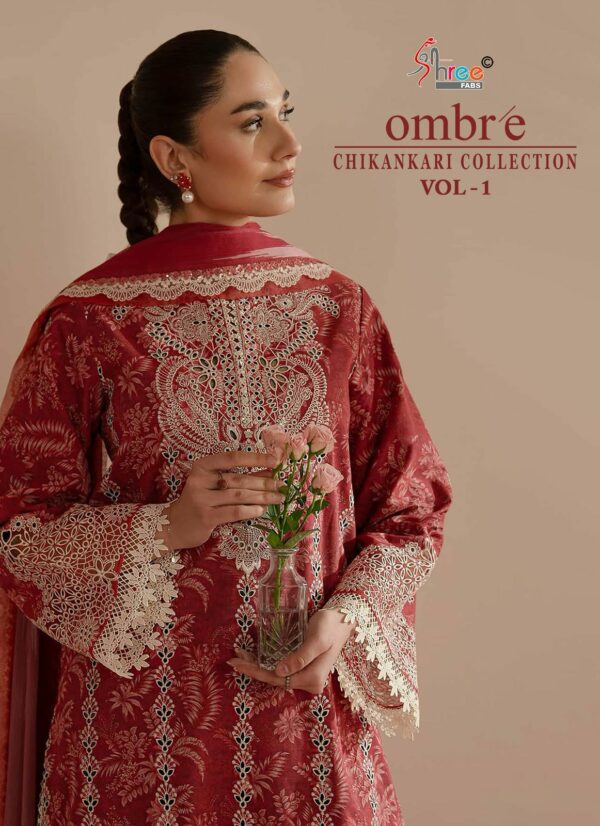 SHREE FABS OMBRE CHIKANKARI VOL 1 LAWN SUITS 2.jpg