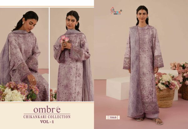 SHREE FABS OMBRE CHIKANKARI VOL 1 LAWN SUITS 3.jpg