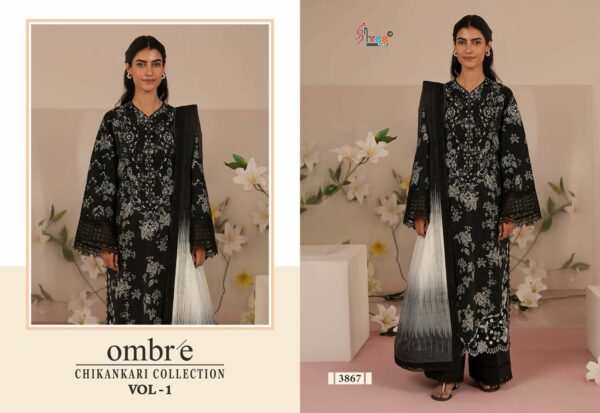 SHREE FABS OMBRE CHIKANKARI VOL 1 LAWN SUITS 4.jpg