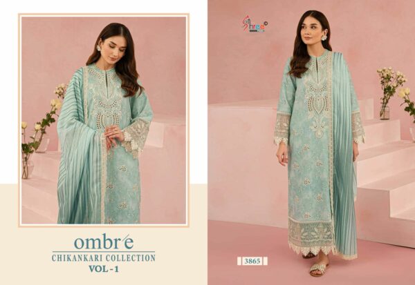 SHREE FABS OMBRE CHIKANKARI VOL 1 LAWN SUITS 6.jpg