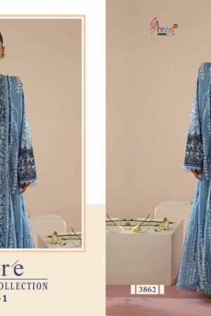 SHREE FABS OMBRE CHIKANKARI VOL 1 LAWN SUITS 9.jpg