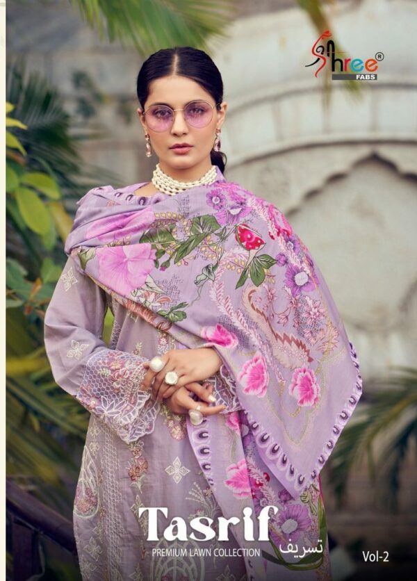 SHREE FABS TASRIF VOL 2 PAKISTANI LAWN SUITS 11 e1744185831632.jpg