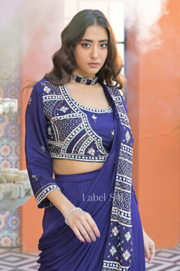 Shivali S4u Regal Sapphire Pre-Draped Saree New Arrival 2025 Rehmat Boutique  586 2.jpg