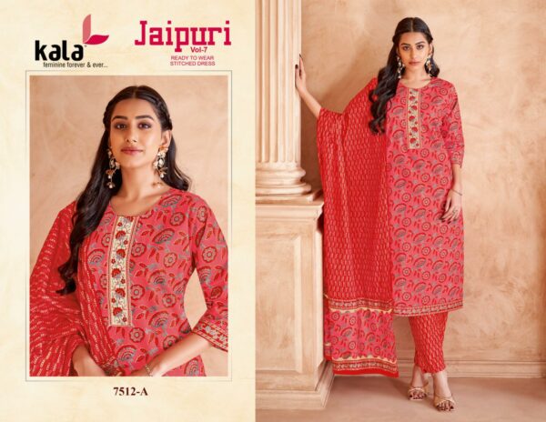 KALA JAIPURI VOL 7 READYMADE KURTI PANT DUPATTA 3.jpg